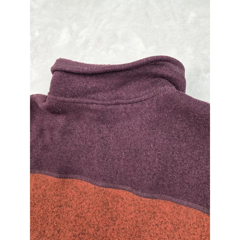 The North Face Fleece Jacket Mens‎ Large Orange Full Zip Sweater Pockets Outdoor